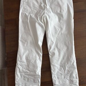 Laura Conrad White Straight-Leg Distressed Pants
